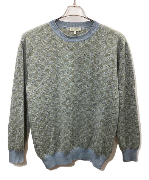 GIORGIO ARMANI（ジョルジョアルマーニ）GIORGIO ARMANI (ジョルジョアルマーニ) ニット グリーン×ブルー サイズ:48の古着・服飾アイテム