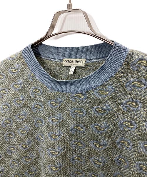 GIORGIO ARMANI（ジョルジョアルマーニ）GIORGIO ARMANI (ジョルジョアルマーニ) ニット グリーン×ブルー サイズ:48の古着・服飾アイテム