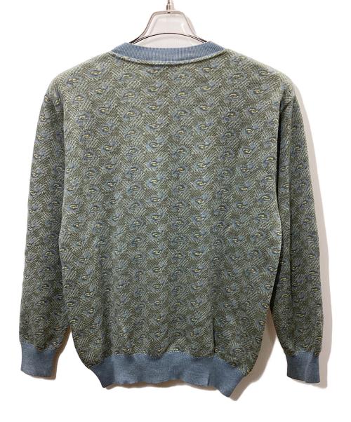 GIORGIO ARMANI（ジョルジョアルマーニ）GIORGIO ARMANI (ジョルジョアルマーニ) ニット グリーン×ブルー サイズ:48の古着・服飾アイテム