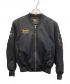 VANSON LEAHTERバンソンレザーズ）の古着「メッシュバイカージャケット」｜ブラック