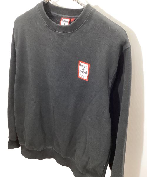have a good time（ハブアグッドタイム）have a good time (ハブアグッドタイム) ロゴスウェット ブラック サイズ:Lの古着・服飾アイテム