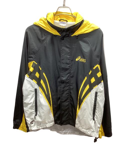 asics（アシックス）asics (アシックス) ナイロンジャケット イエロー×ブラック サイズ:Lの古着・服飾アイテム