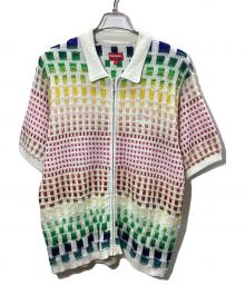 SUPREME（シュプリーム）の古着「Gradient Grid Zip Up Polo」｜マルチカラー