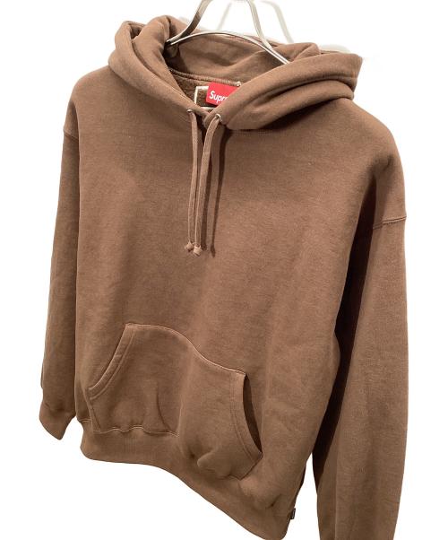 SUPREME（シュプリーム）Supreme (シュプリーム) satin applique hooded sweat shirt(サテン アップリケ フーディー スウェットシャツ) ブラウン サイズ:Sの古着・服飾アイテム