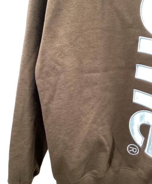 SUPREME（シュプリーム）Supreme (シュプリーム) satin applique hooded sweat shirt(サテン アップリケ フーディー スウェットシャツ) ブラウン サイズ:Sの古着・服飾アイテム