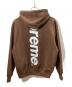 Supreme (シュプリーム) satin applique hooded sweat shirt(サテン アップリケ フーディー スウェットシャツ) ブラウン サイズ:S：20000円
