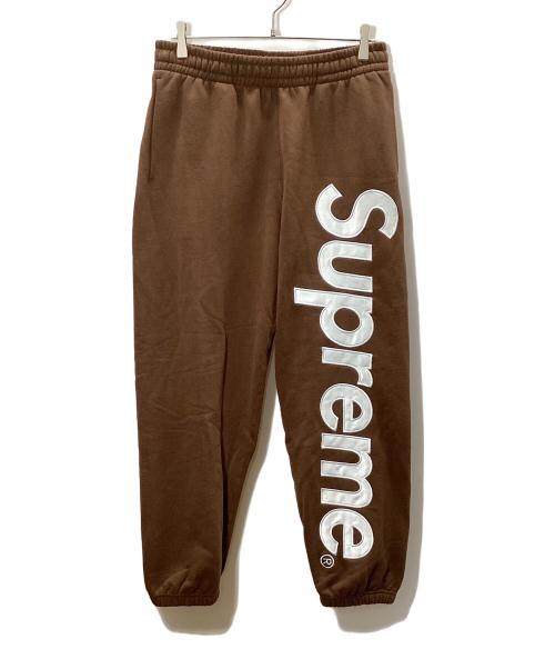 SUPREME（シュプリーム）Supreme (シュプリーム) Satin Applique Sweatpants(サテンアップリケスウェットパンツ) ブラウン サイズ:Sの古着・服飾アイテム