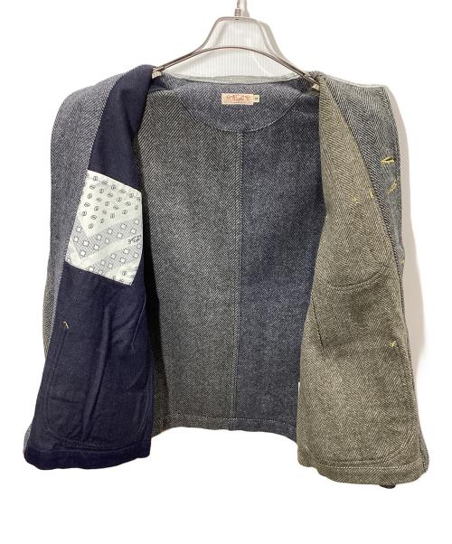 SUGAR CANE LIGHT（シュガーケーン ライト）SUGAR CANE LIGHT (シュガーケーン ライト) ウールヘリンボーンワーク ジャケット ネイビー×グレー サイズ:Sの古着・服飾アイテム