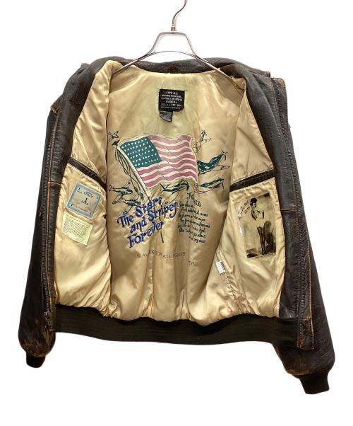 AVIREX（アヴィレックス）AVIREX (アヴィレックス) A-2レザーフライトジャケット ブラウン サイズ:なしの古着・服飾アイテム
