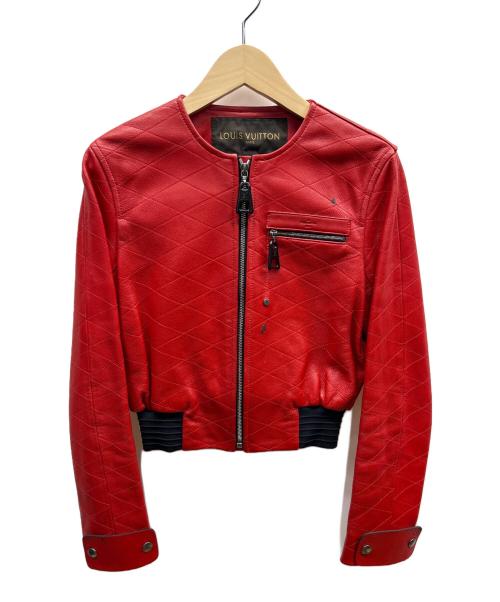 LOUIS VUITTON（ルイ ヴィトン）LOUIS VUITTON (ルイ ヴィトン) レザージャケット レッド サイズ:36の古着・服飾アイテム