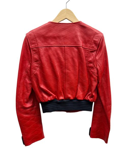 LOUIS VUITTON（ルイ ヴィトン）LOUIS VUITTON (ルイ ヴィトン) レザージャケット レッド サイズ:36の古着・服飾アイテム