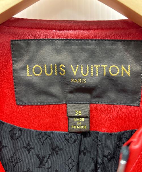 LOUIS VUITTON（ルイ ヴィトン）LOUIS VUITTON (ルイ ヴィトン) レザージャケット レッド サイズ:36の古着・服飾アイテム