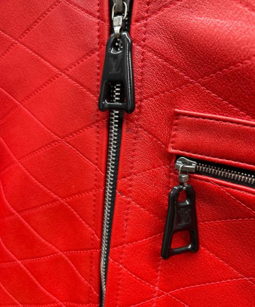 LOUIS VUITTON（ルイ ヴィトン）LOUIS VUITTON (ルイ ヴィトン) レザージャケット レッド サイズ:36の古着・服飾アイテム