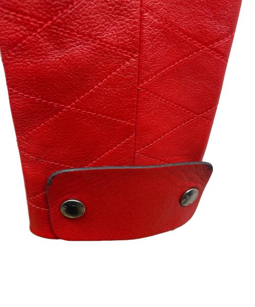LOUIS VUITTON（ルイ ヴィトン）LOUIS VUITTON (ルイ ヴィトン) レザージャケット レッド サイズ:36の古着・服飾アイテム