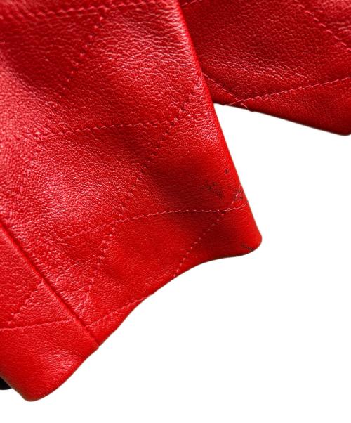 LOUIS VUITTON（ルイ ヴィトン）LOUIS VUITTON (ルイ ヴィトン) レザージャケット レッド サイズ:36の古着・服飾アイテム