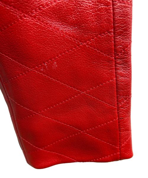 LOUIS VUITTON（ルイ ヴィトン）LOUIS VUITTON (ルイ ヴィトン) レザージャケット レッド サイズ:36の古着・服飾アイテム