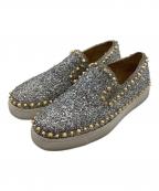 Christian Louboutinクリスチャン・ルブタン）の古着「Christian Louboutin スタッズスリッポン」｜グレー