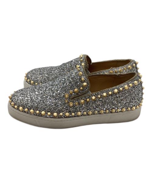 Christian Louboutin（クリスチャン・ルブタン）Christian Louboutin (クリスチャン・ルブタン) Christian Louboutin スタッズスリッポン グレー サイズ:37の古着・服飾アイテム