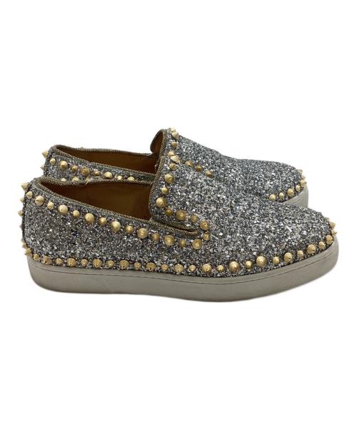 Christian Louboutin（クリスチャン・ルブタン）Christian Louboutin (クリスチャン・ルブタン) Christian Louboutin スタッズスリッポン グレー サイズ:37の古着・服飾アイテム
