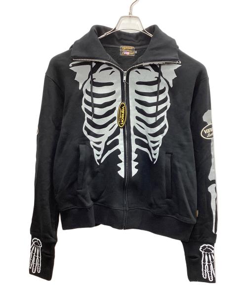 VANSON（バンソン）VANSON (バンソン) ボーンスウェットパーカー ブラック サイズ:XXLの古着・服飾アイテム