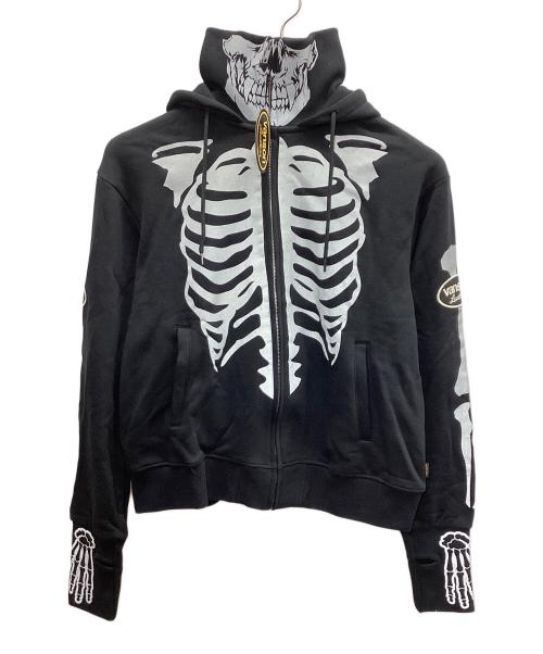 VANSON（バンソン）VANSON (バンソン) ボーンスウェットパーカー ブラック サイズ:XXLの古着・服飾アイテム