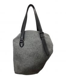 discord Yohji Yamamoto（ディスコード ヨウジヤマモト）の古着「メルトン ポム・ド・テール ポーチ」｜ブラック×グレー