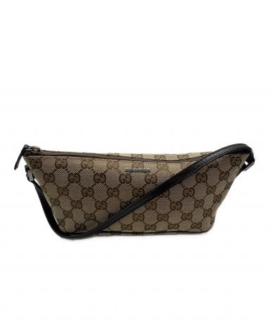 中古・古着通販】GUCCI (グッチ) GGアクセサリーポーチ ブラウン