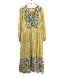 sara mallika（サラマリカ）の古着「長袖ワンピース」｜イエロー