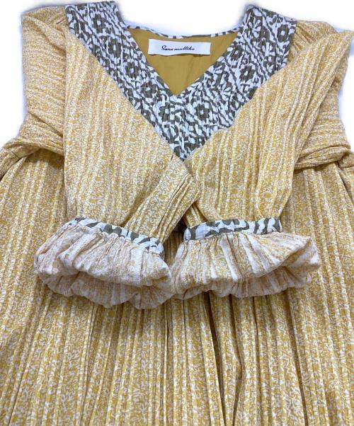 sara mallika（サラマリカ）sara mallika (サラマリカ) 長袖ワンピース イエロー サイズ:Sの古着・服飾アイテム