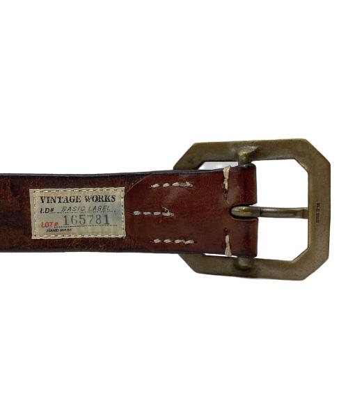 VINTAGE WORKS（ヴィンテージワークス）VINTAGE WORKS (ヴィンテージワークス) レザーベルト ブラウン サイズ:35/89の古着・服飾アイテム