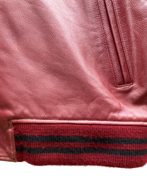 CHEVIGNON（シェビニオン）CHEVIGNON (シェビニオン) レザージャケット レッド×ブラック サイズ:42の古着・服飾アイテム