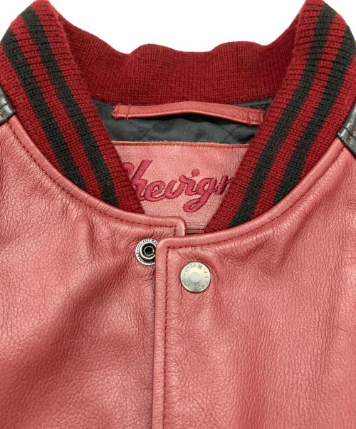 CHEVIGNON（シェビニオン）CHEVIGNON (シェビニオン) レザージャケット レッド×ブラック サイズ:42の古着・服飾アイテム