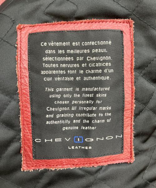 CHEVIGNON（シェビニオン）CHEVIGNON (シェビニオン) レザージャケット レッド×ブラック サイズ:42の古着・服飾アイテム
