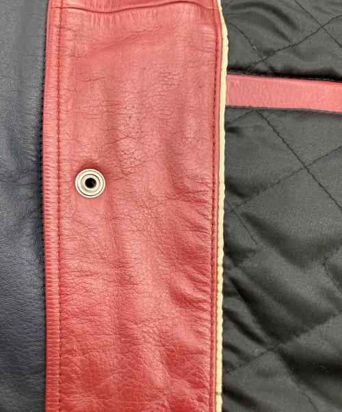 CHEVIGNON（シェビニオン）CHEVIGNON (シェビニオン) レザージャケット レッド×ブラック サイズ:42の古着・服飾アイテム