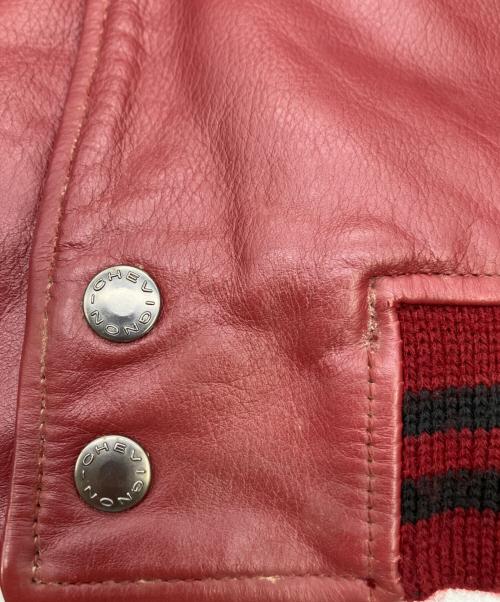 CHEVIGNON（シェビニオン）CHEVIGNON (シェビニオン) レザージャケット レッド×ブラック サイズ:42の古着・服飾アイテム