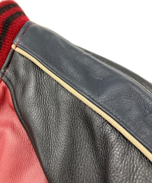 CHEVIGNON（シェビニオン）CHEVIGNON (シェビニオン) レザージャケット レッド×ブラック サイズ:42の古着・服飾アイテム