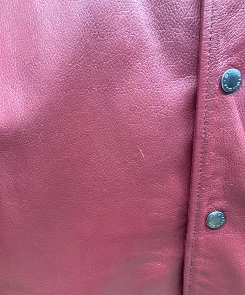 CHEVIGNON（シェビニオン）CHEVIGNON (シェビニオン) レザージャケット レッド×ブラック サイズ:42の古着・服飾アイテム