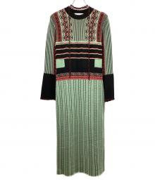 Mame Kurogouchi（マメクロゴウチ）の古着「ペディセルジャガードニットドレス」｜グリーン