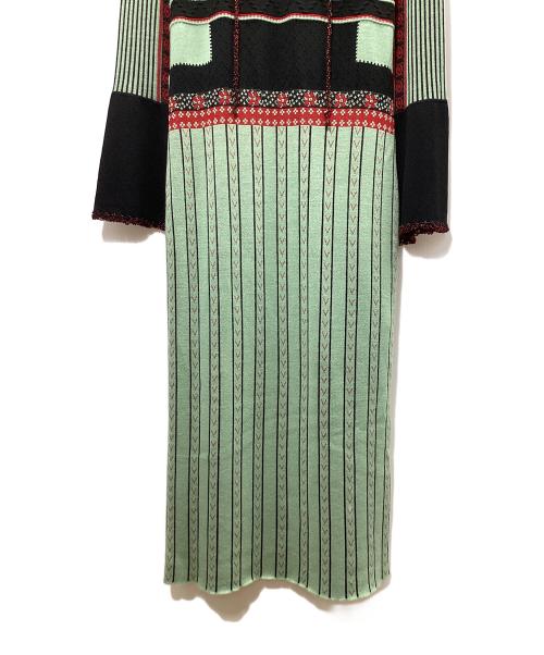 Mame Kurogouchi（マメクロゴウチ）Mame Kurogouchi (マメクロゴウチ) ペディセルジャガードニットドレス グリーン サイズ:Sの古着・服飾アイテム