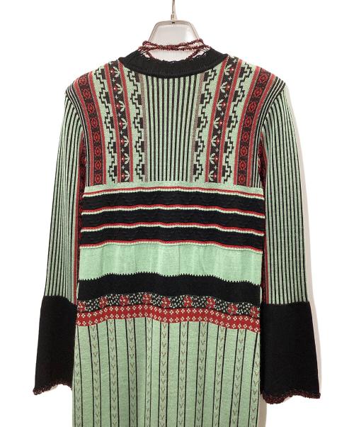 Mame Kurogouchi（マメクロゴウチ）Mame Kurogouchi (マメクロゴウチ) ペディセルジャガードニットドレス グリーン サイズ:Sの古着・服飾アイテム