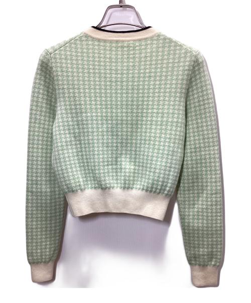 MIU MIU（ミュウミュウ）MIU MIU (ミュウミュウ) 薄手カーディガン 黄緑 サイズ:38の古着・服飾アイテム