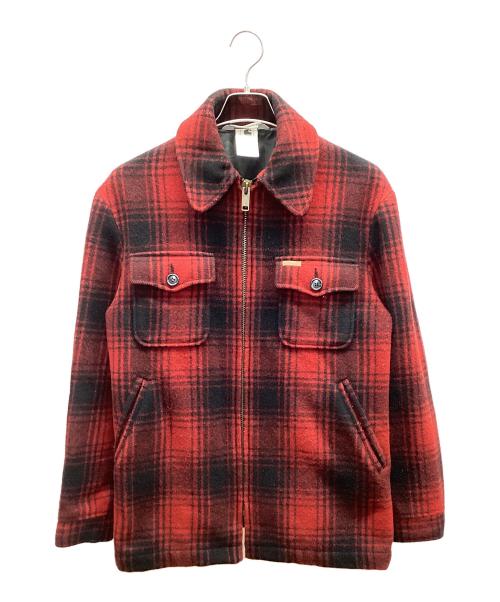CarHartt（カーハート）CarHartt (カーハート) ウールジャケット ブラック×レッド サイズ:Lの古着・服飾アイテム