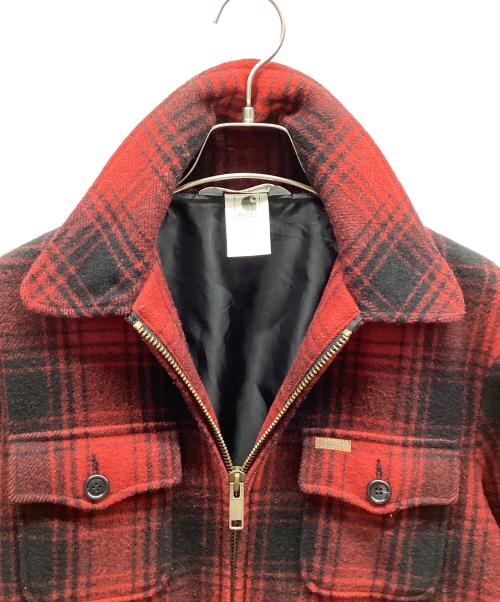 CarHartt（カーハート）CarHartt (カーハート) ウールジャケット ブラック×レッド サイズ:Lの古着・服飾アイテム
