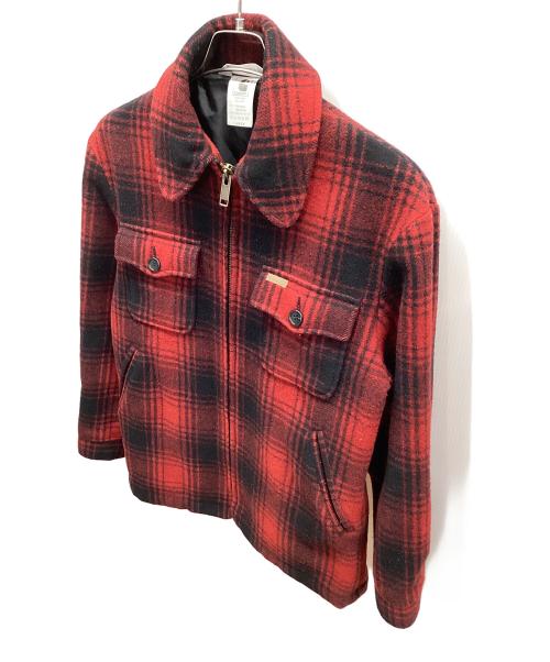 CarHartt（カーハート）CarHartt (カーハート) ウールジャケット ブラック×レッド サイズ:Lの古着・服飾アイテム