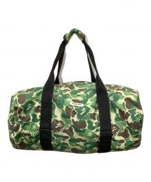 A BATHING APE（アベイシングエイプ）の古着「サルカモプリントナイロンボストンバッグ」｜グリーン