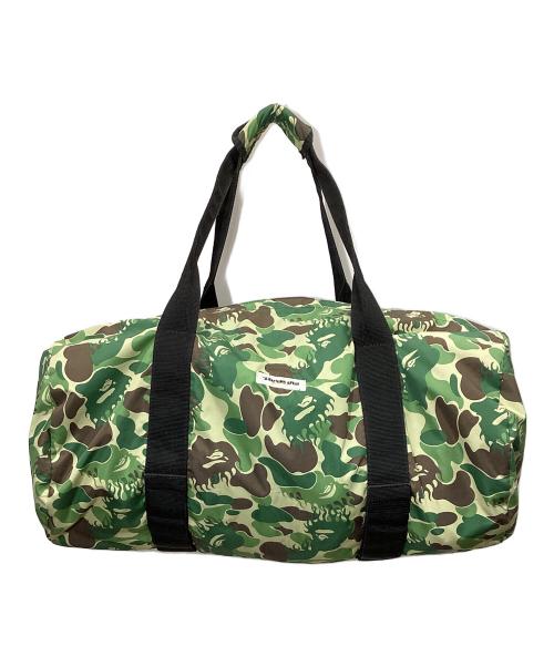 A BATHING APE（アベイシングエイプ）A BATHING APE (アベイシングエイプ) サルカモプリントナイロンボストンバッグ グリーンの古着・服飾アイテム