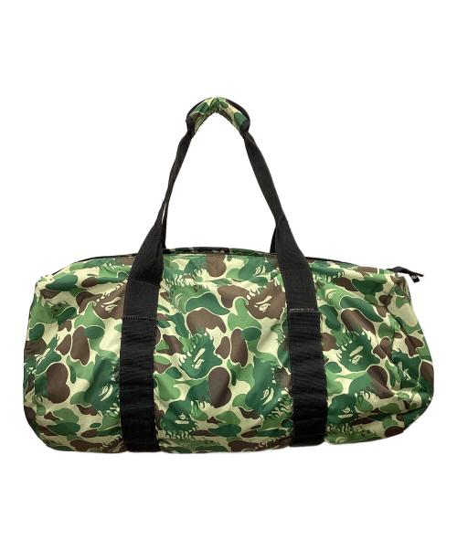 A BATHING APE（アベイシングエイプ）A BATHING APE (アベイシングエイプ) サルカモプリントナイロンボストンバッグ グリーンの古着・服飾アイテム