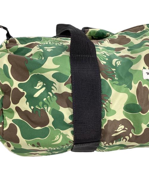 A BATHING APE（アベイシングエイプ）A BATHING APE (アベイシングエイプ) サルカモプリントナイロンボストンバッグ グリーンの古着・服飾アイテム