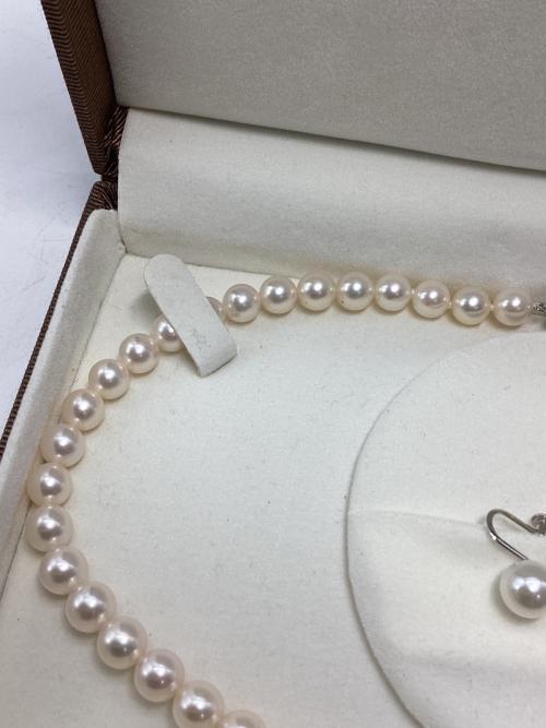 NICOLO POLO（ニコロポーロ）NICOLO POLO (ニコロポーロ) アコヤ真珠ネックレス・イヤリングセット ホワイト×シルバーの古着・服飾アイテム