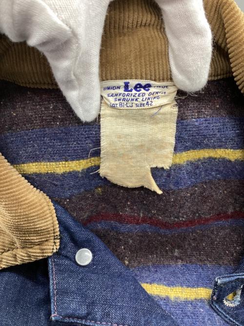 LEE（リー）LEE (リー) デニムカバーオール ベージュ×インディゴ サイズ:42の古着・服飾アイテム